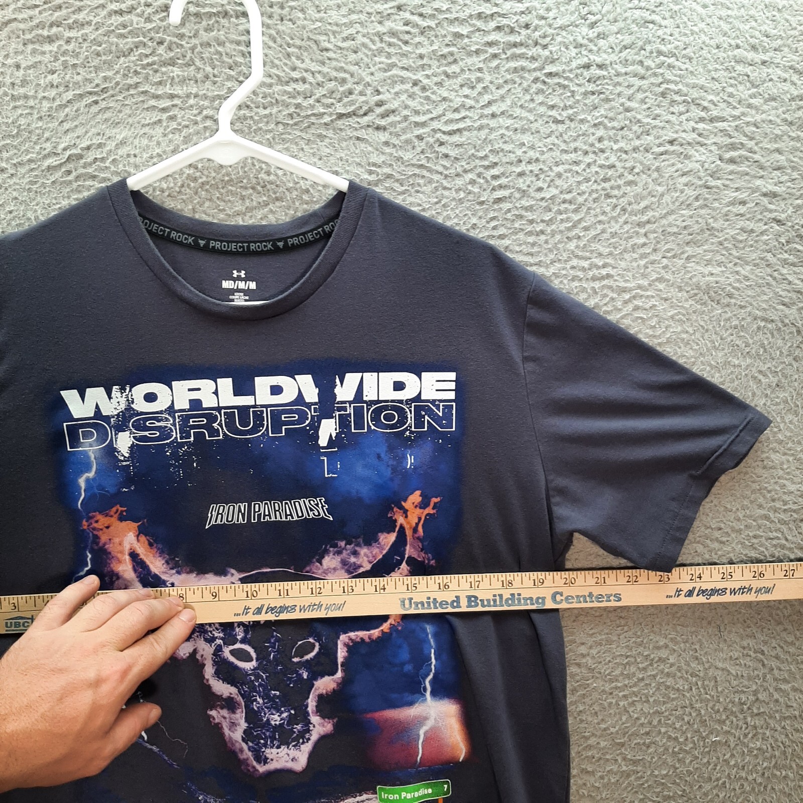 Under Armour Shirt Adult Medium Gray Project Rock Dwayne Johnson Jogging Gym Tee gallery