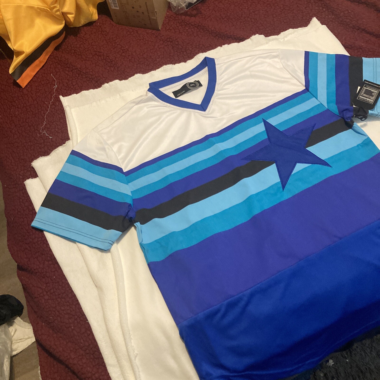 Baseball Jersey Star Multi Blue Size XXL Brand New With Tags gallery