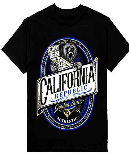 California Republic Mens Heavyweight T-Shirt Printed On Shaka Wear Tee Golden St gallery