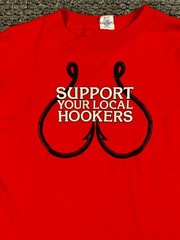 Vintage Single Stitch Support Your Local Hookers Fishing Hooks T-Shirt XXL NWOT