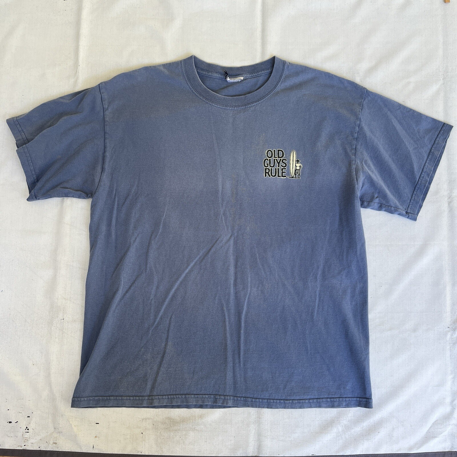 Old Guys Rule Shirt XL Blue Surf Longboard California Hawaii Waves Surfer 2676 gallery