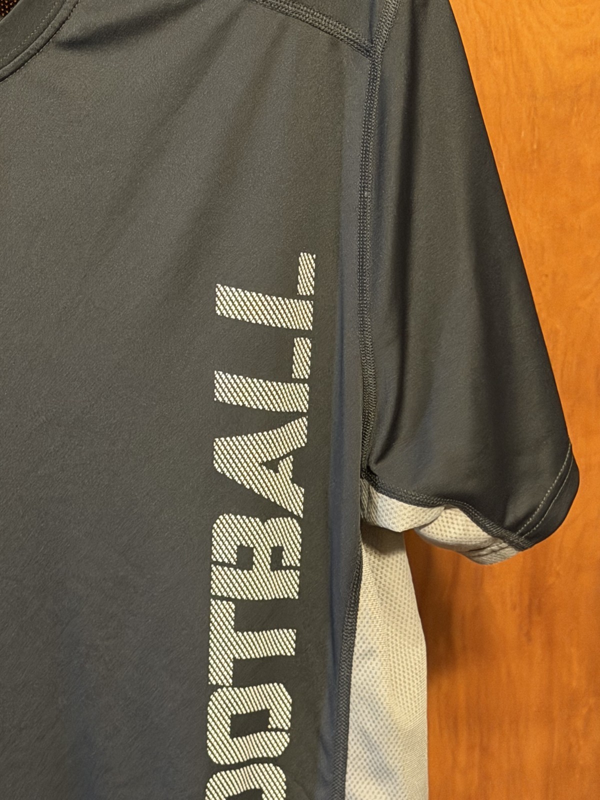 Nike Football Dri-Fit Shirt Mens Large Gray Vertical Graphic Tee gallery