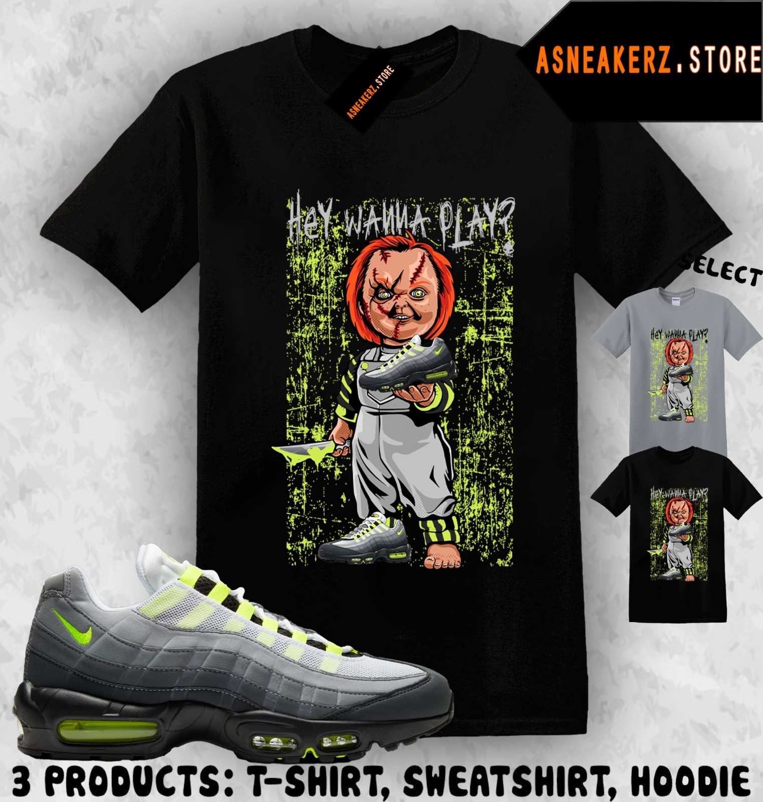 Tee Shirt Matching AM 95 Big Bubble Neon 2026 Match Sneaker Sneakerhead Chucky