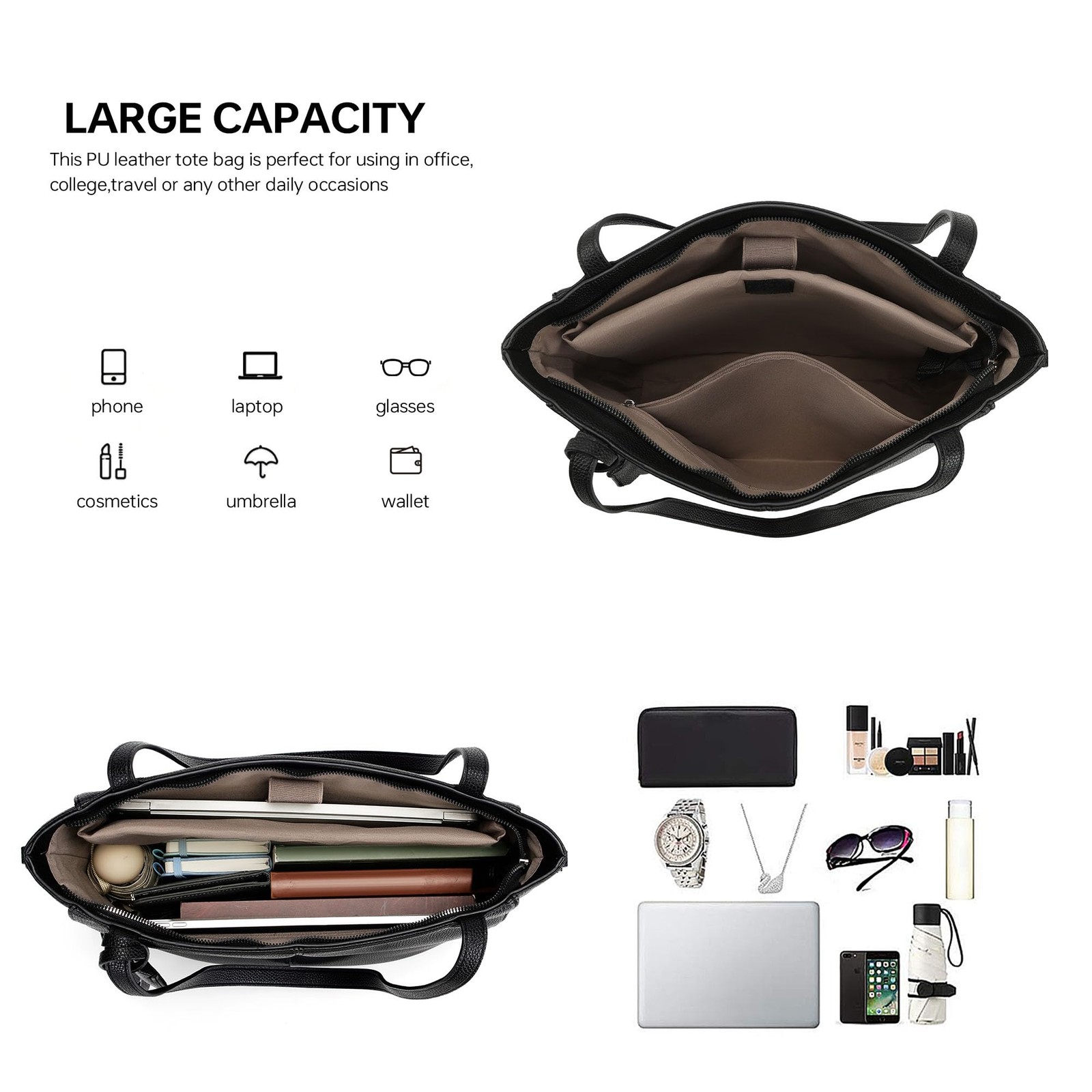 Tote Bag for Women Top Handle Satchel Purse Crossbody Bag with Laptop Compart... gallery