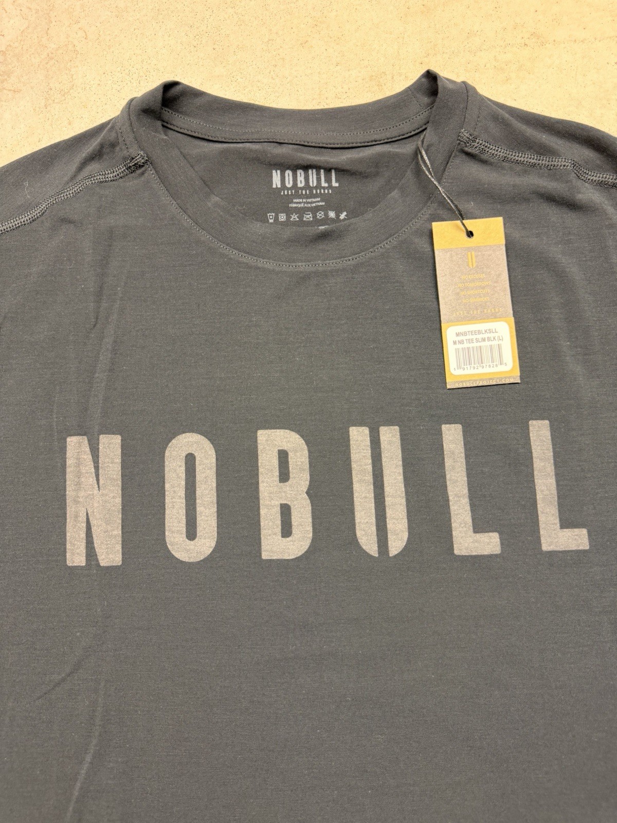 Nobull Short Sleeve T Shirt Mens L Black Lightweight Stretch Workout Spellout gallery