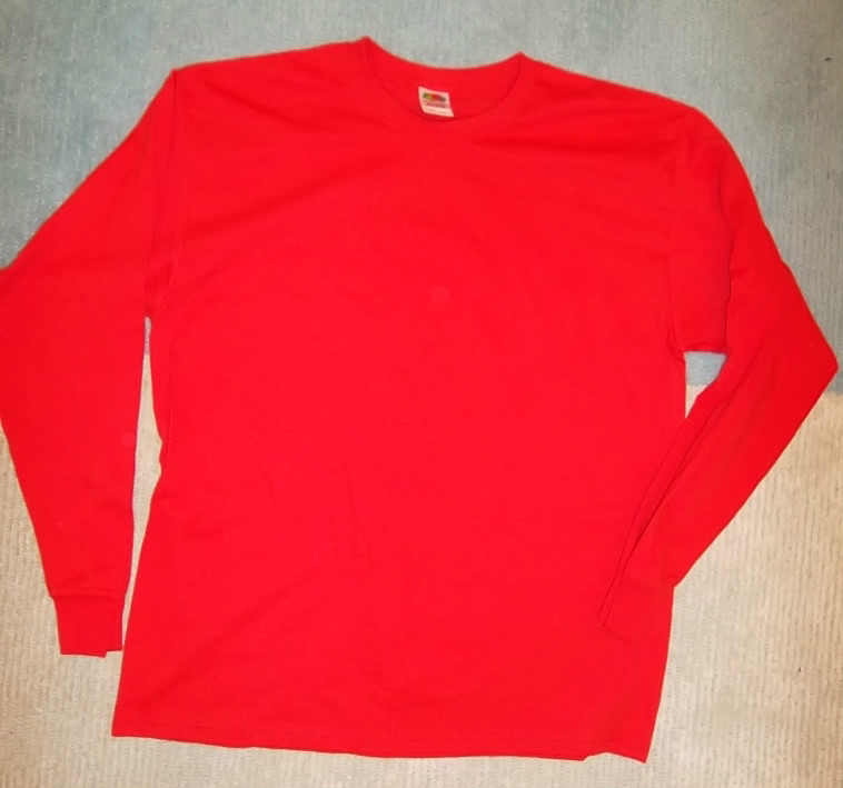 Mens Unisex shirt tshirt Brown Red long sleeve large NEW fruit of the loom gallery