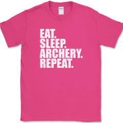 Eat Sleep Archery Repeat T-Shirt Funny Sports Bow Arrow Humor Gift Text Tee
