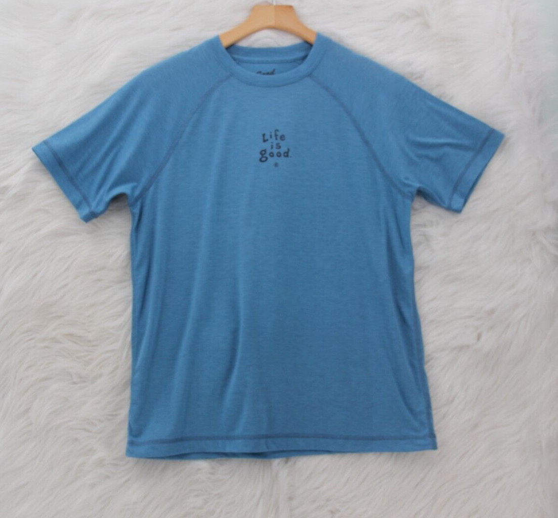 Life is Good Good Move Men’s Semi-Fitted Blue Short Sleeve T Shirt Sz S #1536