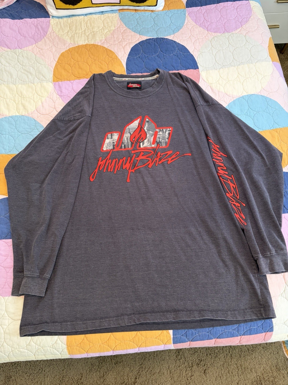 Vintage 90’s Johnny Blaze Long Sleeve Shirt Rap Tee Wutang Hip Hop Rare gallery