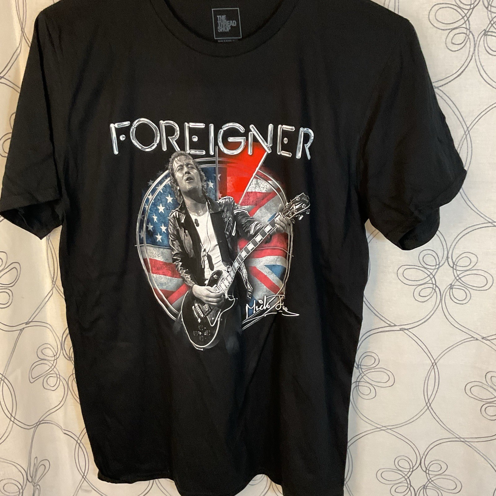 New Men's Foreigner Mick Jones Black T Shirt The Thread Shop- Size Medium gallery