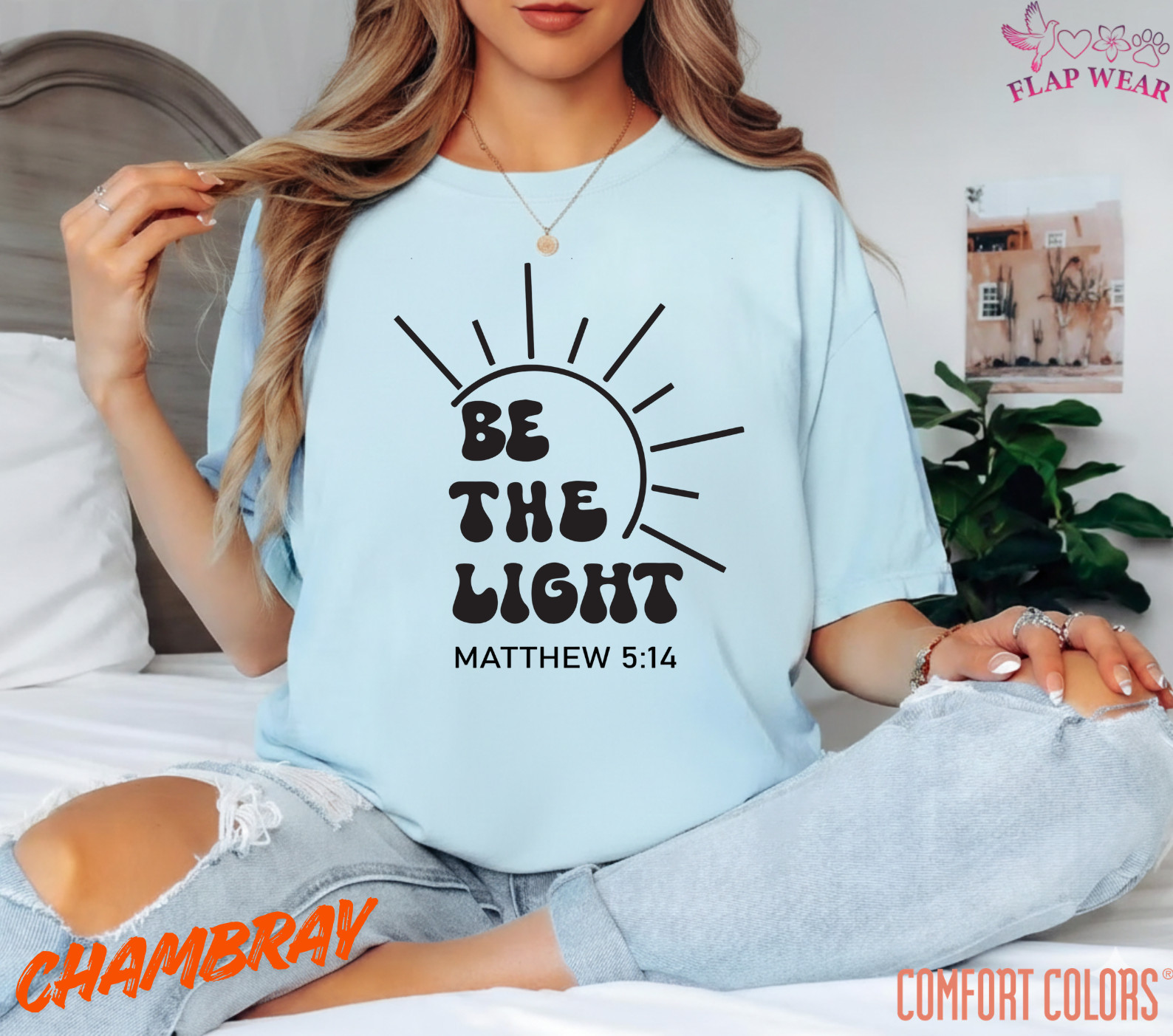 Unisex Be The Light T-Shirt, Men T shirt,Women T shirt Gift Religion Top Matthew gallery