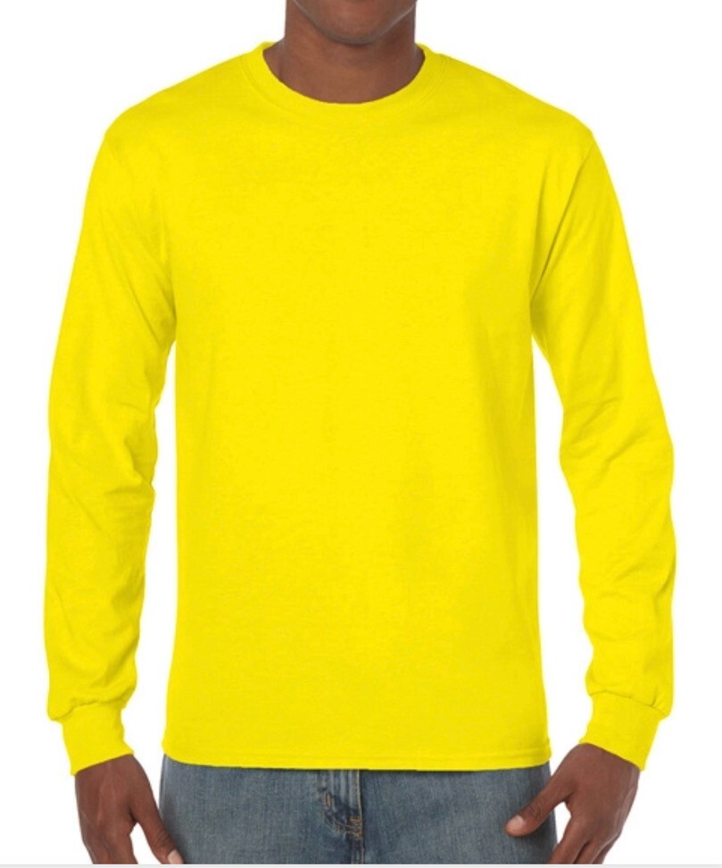 First Quality Gildan Safe Green Heavy Cotton Adult Long Sleeve T-Shirt, Size M
