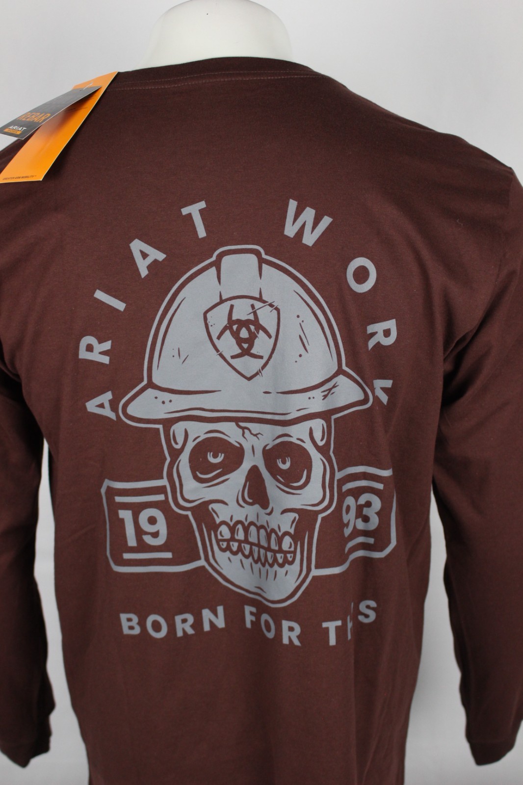 Ariat Men's Rebar Cotton Strong Hardhead Pocket T Shirt Long Sleeve Bitter Choco gallery
