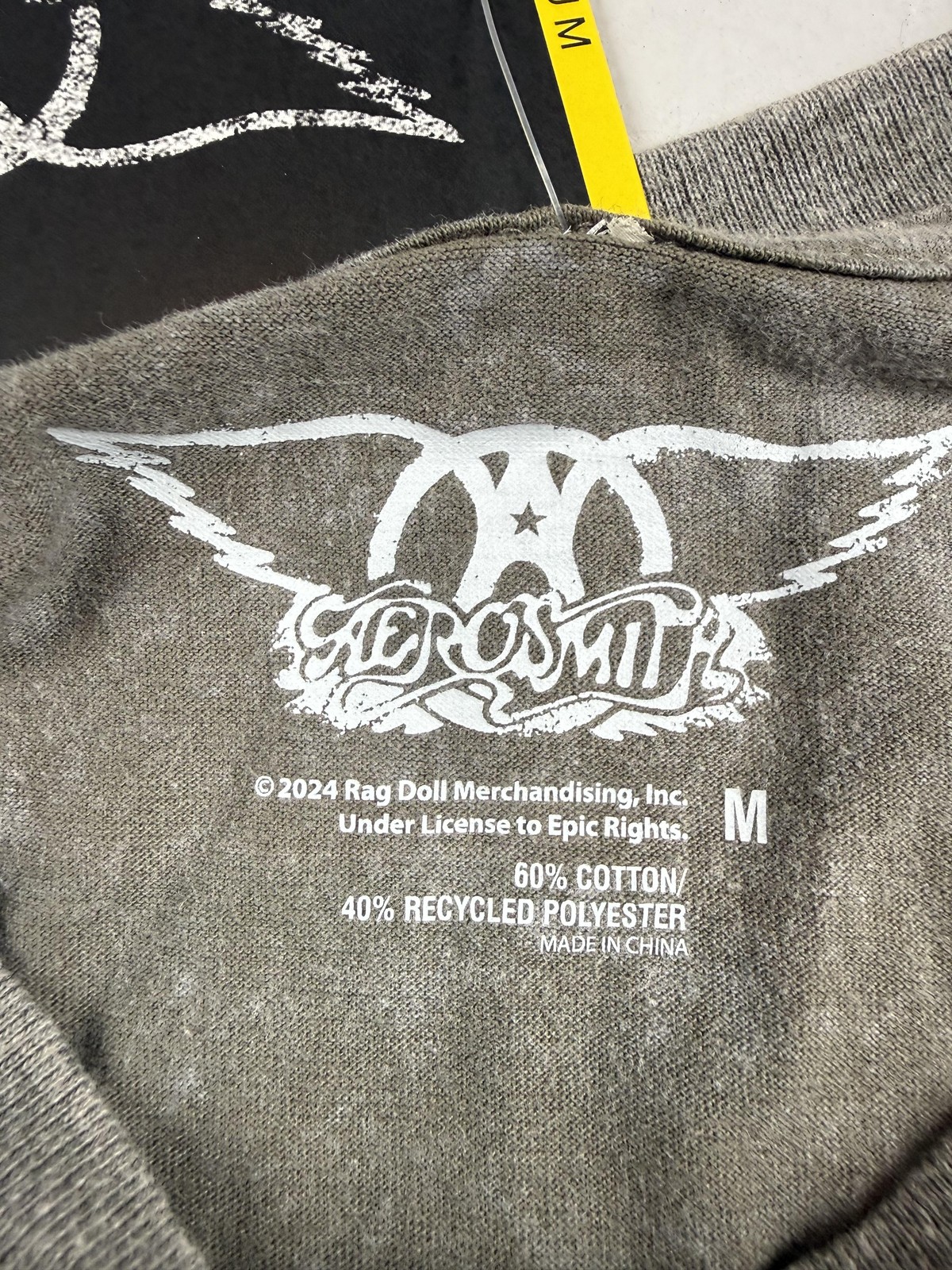 Aerosmith Shirt Mens Medium Gray Airplane Graphic Tee Rock Band Tagless Top gallery