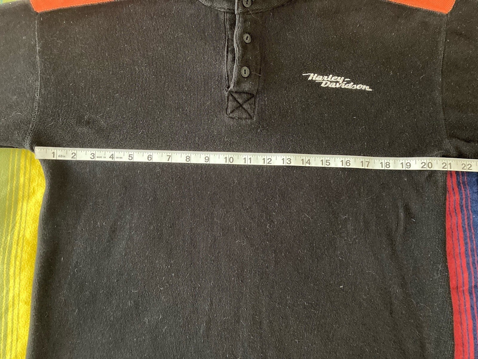 Harley Davidson Henley Shirt Mens Small Embroidered Black Thermal Y2K gallery