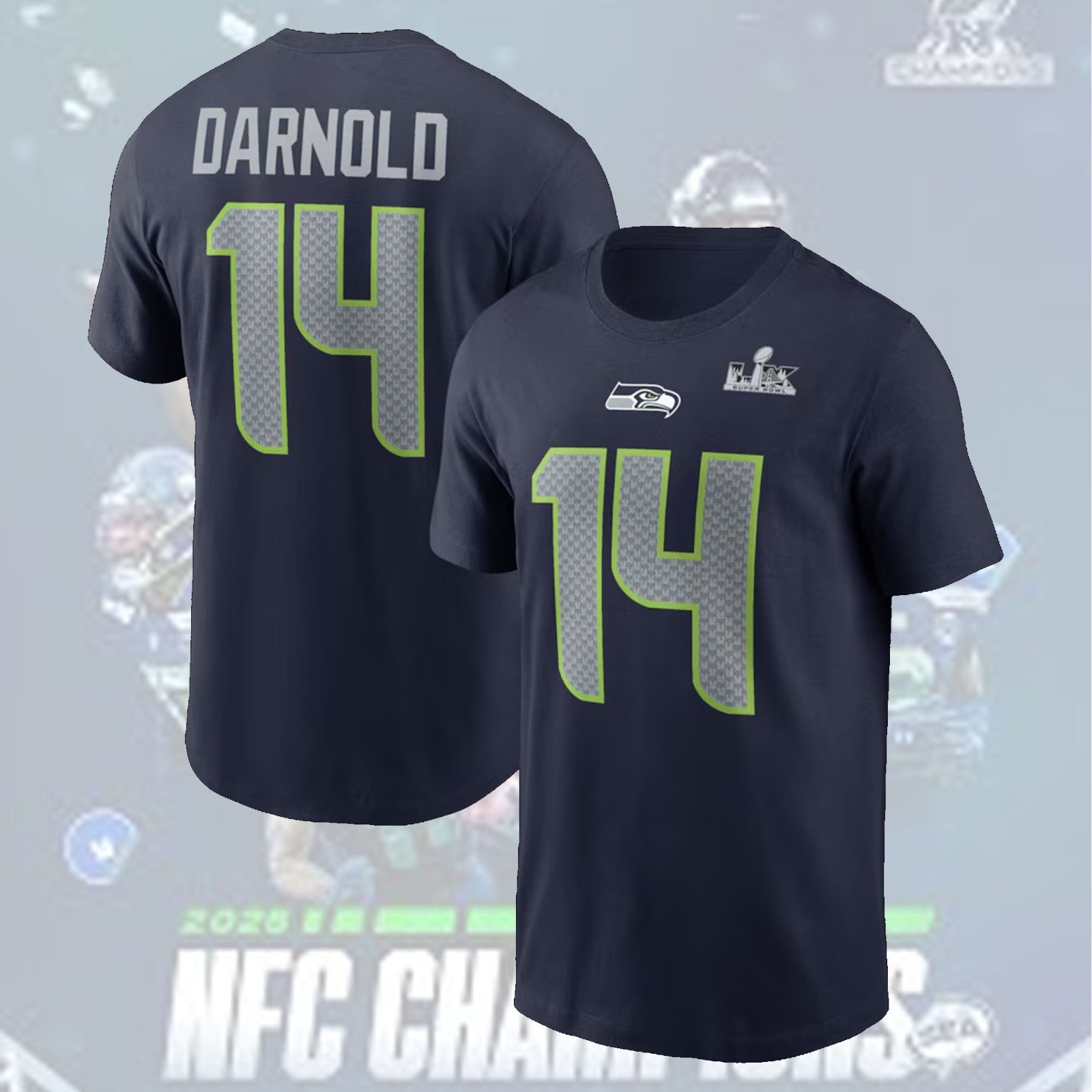 NEW ITEM! Seattle Sea.hawks Super Bowl LX Patch 2026 Name & Number Fan Gifts gallery
