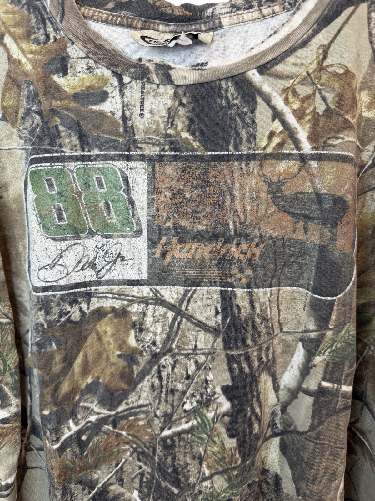 90s Dale Earnhardt Jr. Realtree Men’s L Camo Hendrick NASCAR Logo T-Shirt gallery