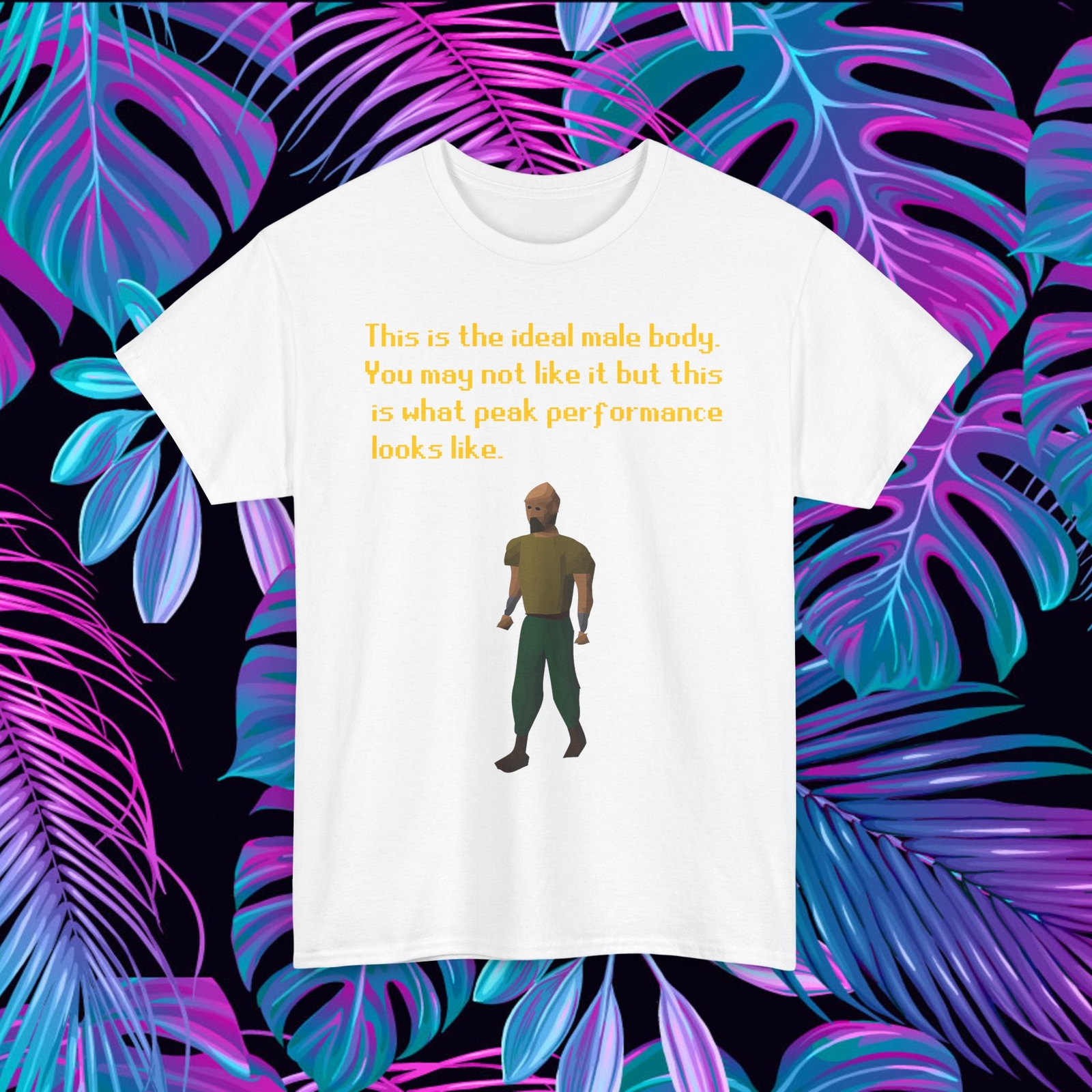 Runescape ideal male body meme funny shirt novelty classic cotton gallery