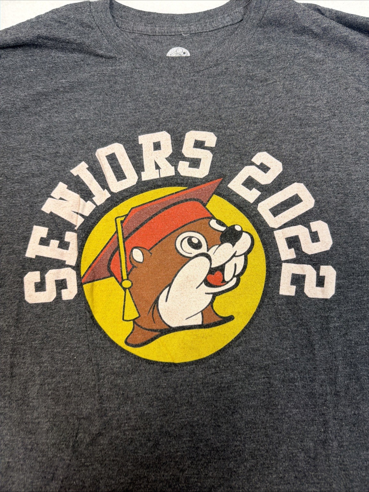 Buc-ee's 2022 Seniors T-Shirt Most Likely To Eat Weight in Beaver Nuggets Size L gallery