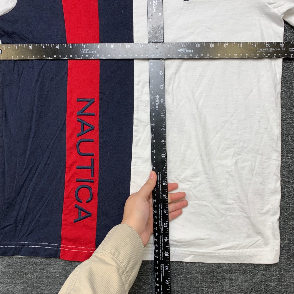 Nautica T Shirt Mens Large Multicolor Colorblock Cotton Spellout Logo Streetwear gallery