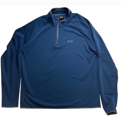 Oakley Mens Large Blue Quarter Zip Pullover Regular Fit Long Sleeve Mock Neck