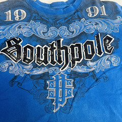 Y2K Distressed Men’s Southpole Graphic T-Shirt Grunge Gothic Streetwear Size XL