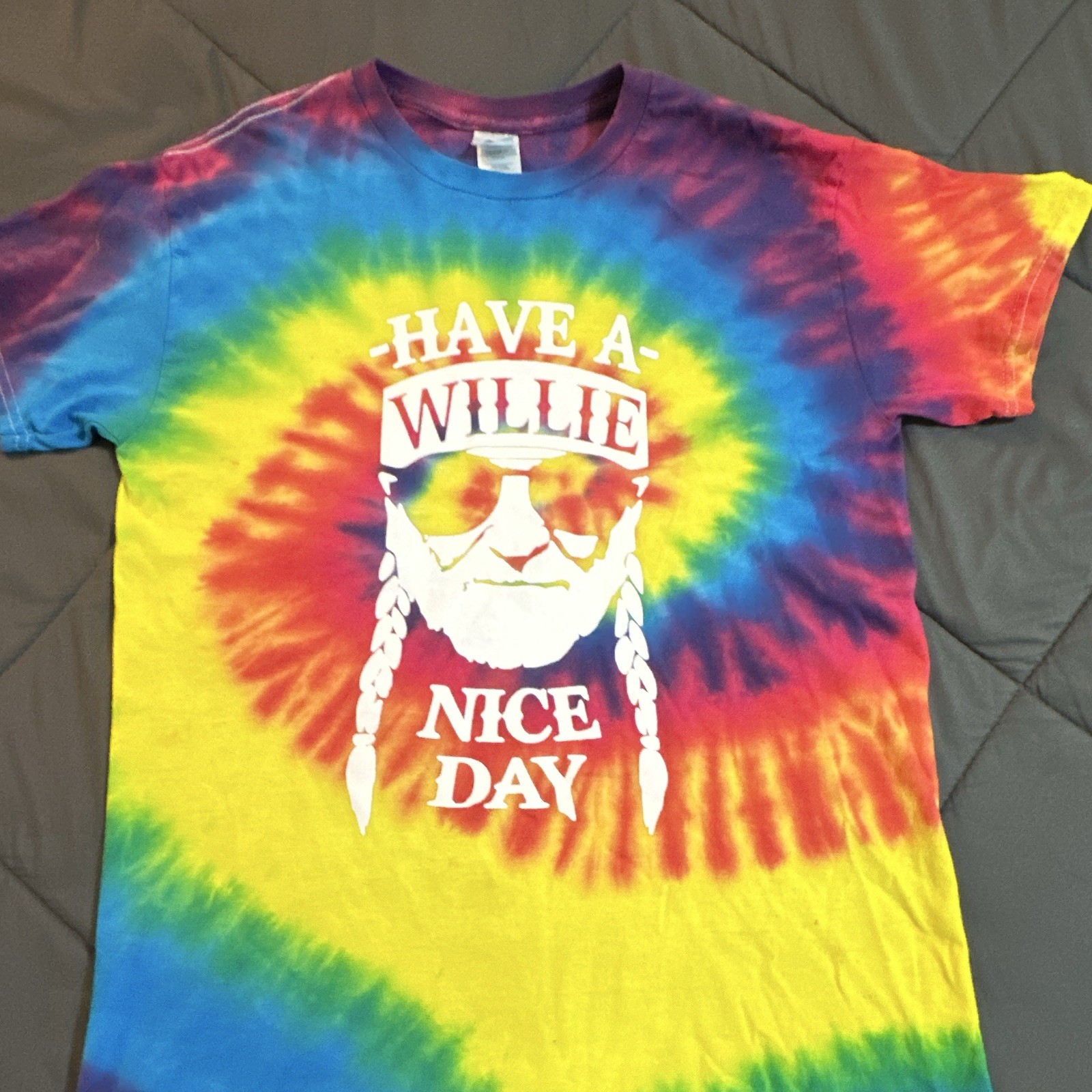 Colortone Tie-Dye Willie Nelson "Have A Willie Nice Day" Cotton T-Shirt M gallery