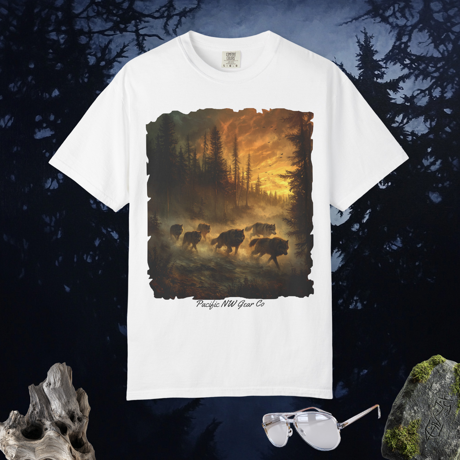 Run With the Pack Tee |  Wolf  Pack Graphic | Animal Design | Pacific NW Gear Co