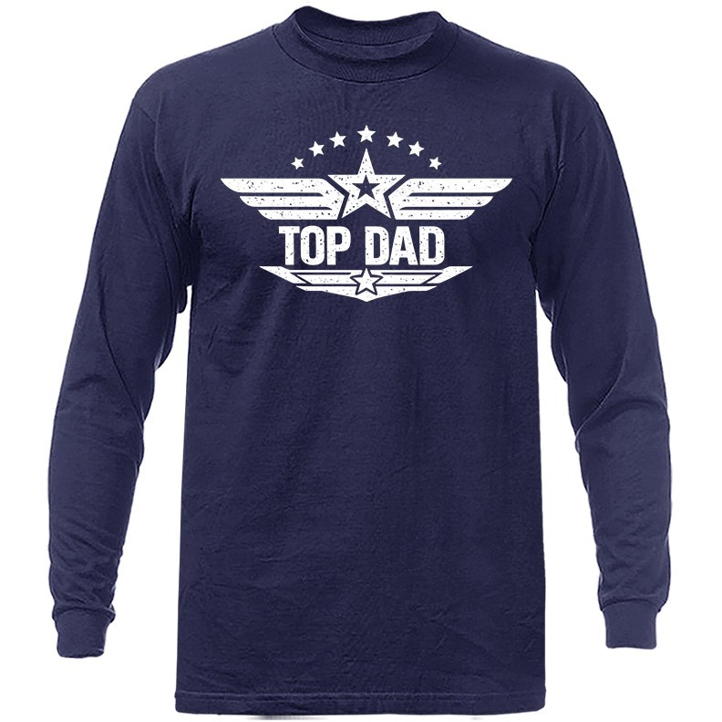 Top Dad Husband Daddy Protector Hero Fathers Day Gift Long Sleeve