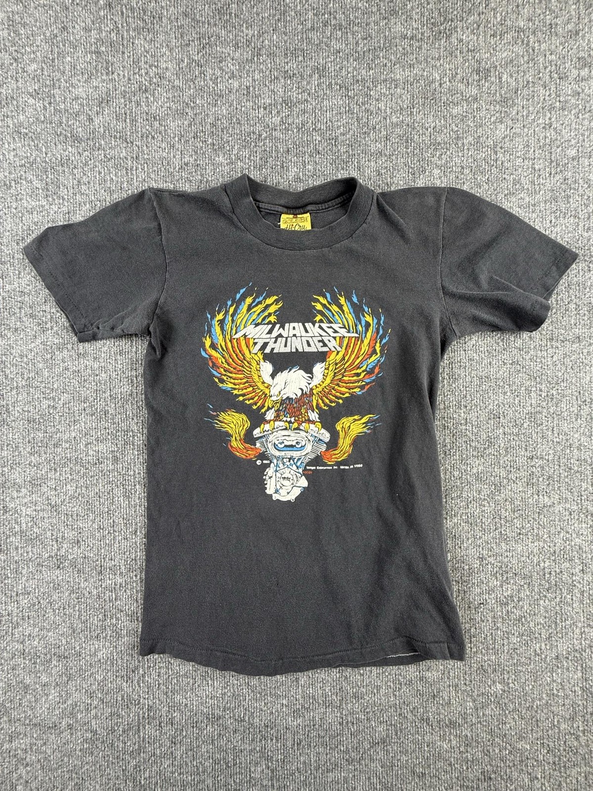 Vintage Harley-Davidson Shirt Mens Small Black Milwaukee Thunder 80s Graphic Tee