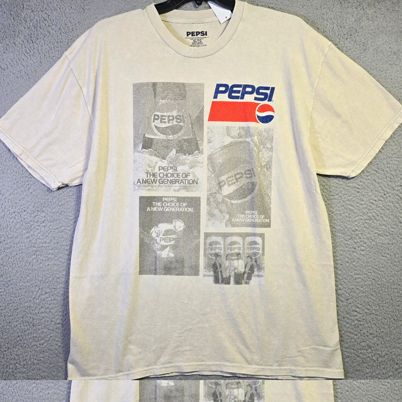 Pepsi Shirt Mens Extra Large XL White Logo 90s 80s Retro Soda Pop Casual NWT gallery