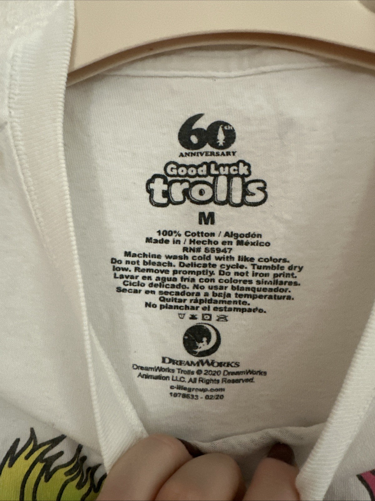 Good Luck Trolls 60th Anniversary White T Shirt Size Medium Classic Merch Craft gallery