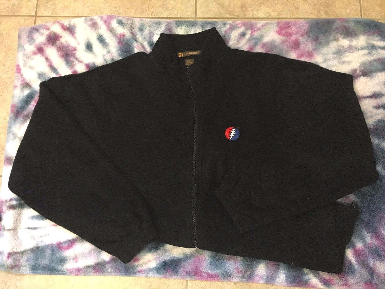 Grateful Dead Steal Your Face Embroidered Full Zipper Polyester Fleece Jacket gallery