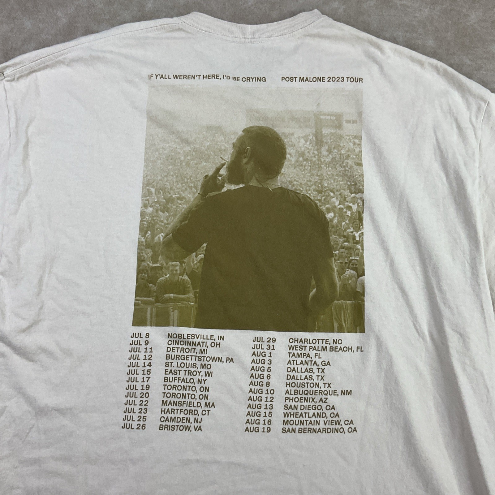 Post Malone T-Shirt Sz 2XL Austin 2023 Tour If Y’all Weren’t Here I’d Be Crying gallery