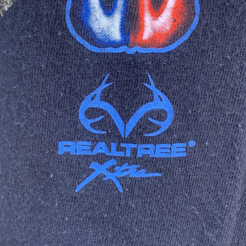 RealTree Xtra Shirt Men's Size L Black Camouflage Camo Skull Star Texas USA gallery