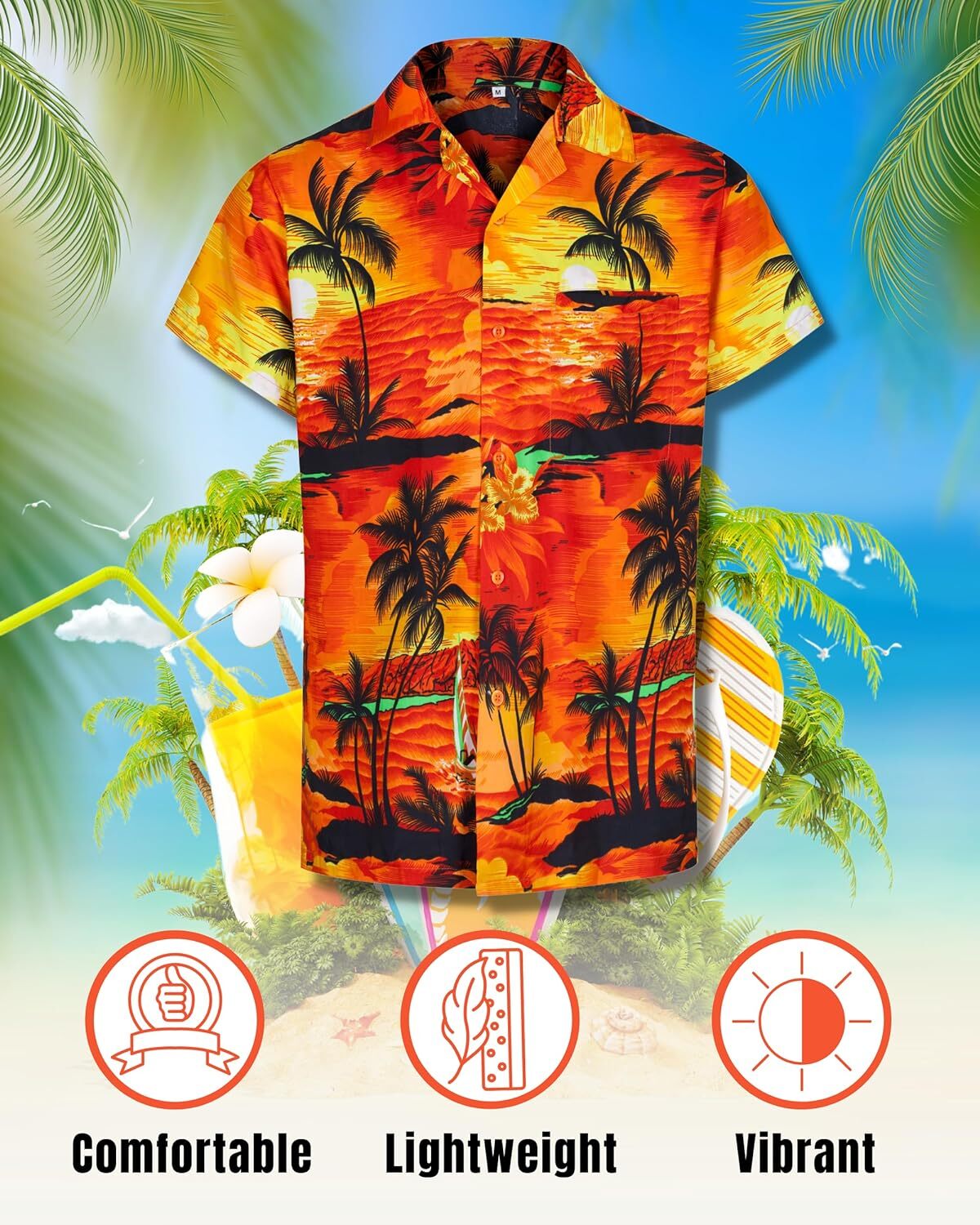 Men Hawaiian Shirt Casual Short Sleeve Undershirt Cruise Tee Beach Holiday Party gallery