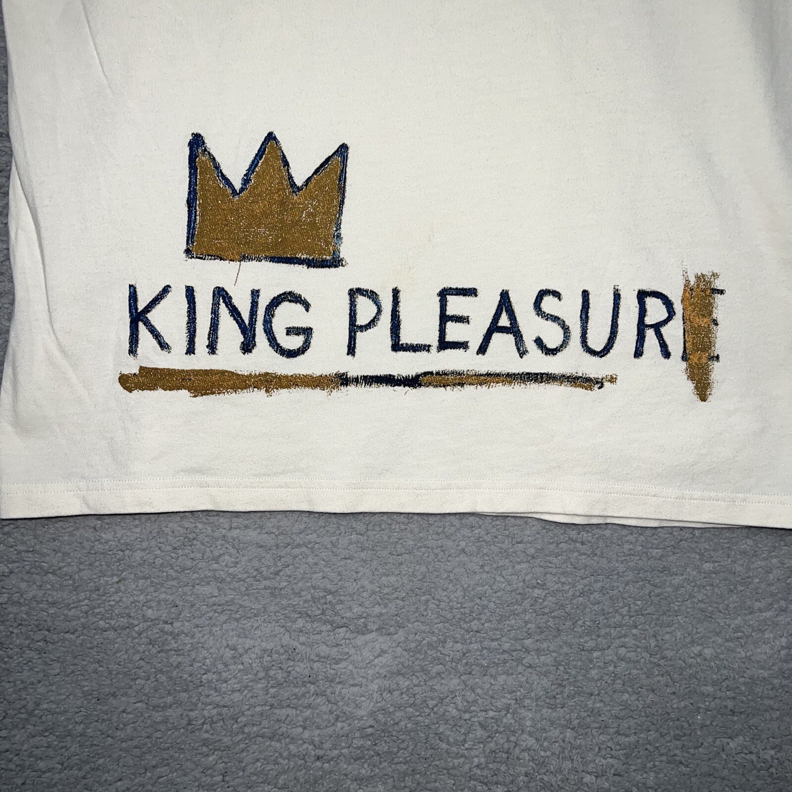 Uniqlo SPRZ NY x Jean-Michel Basquiat T Shirt Men's Sz M Cream King Pleasure Tee gallery