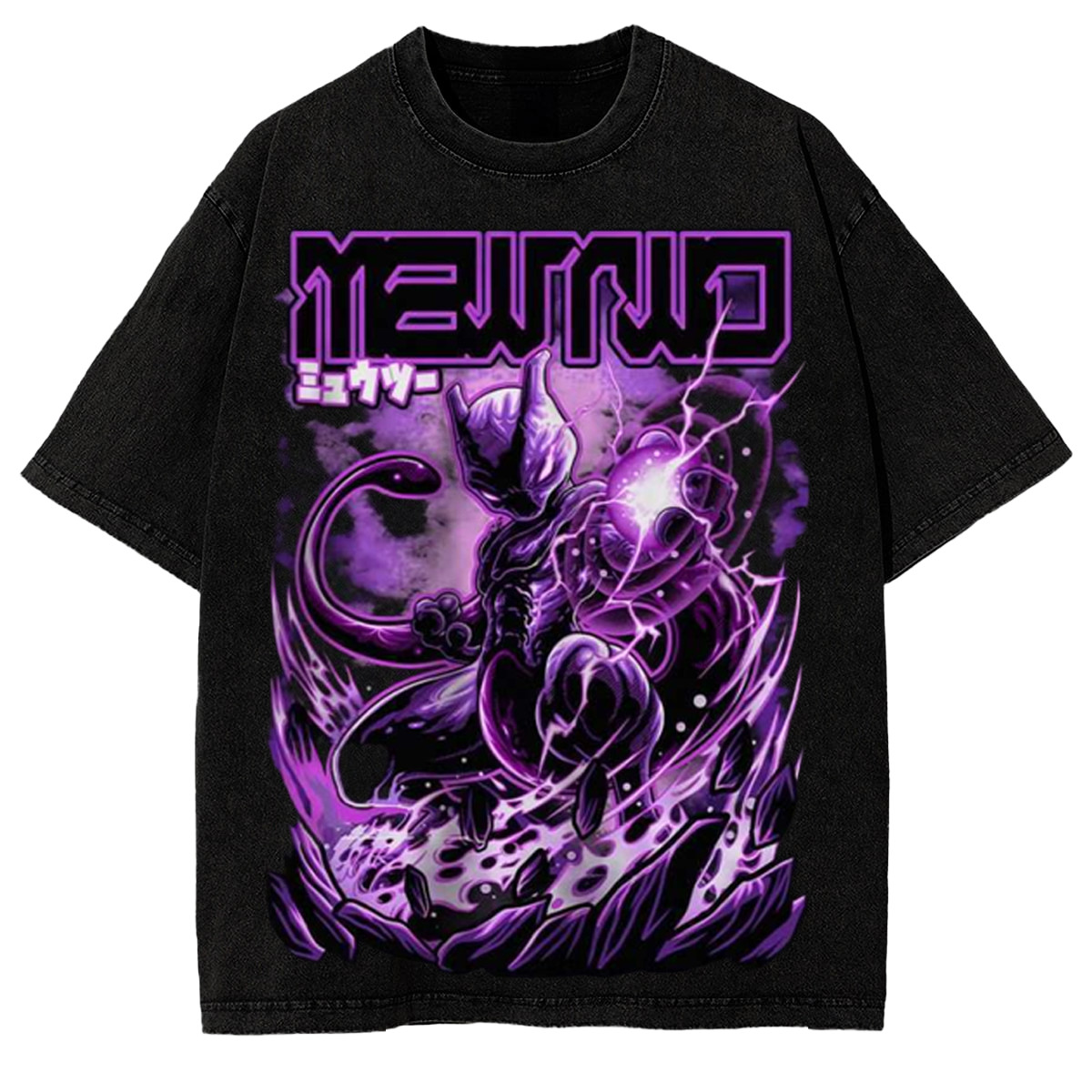 Distressed Anime Tee Mewtwo T-Shirt gallery