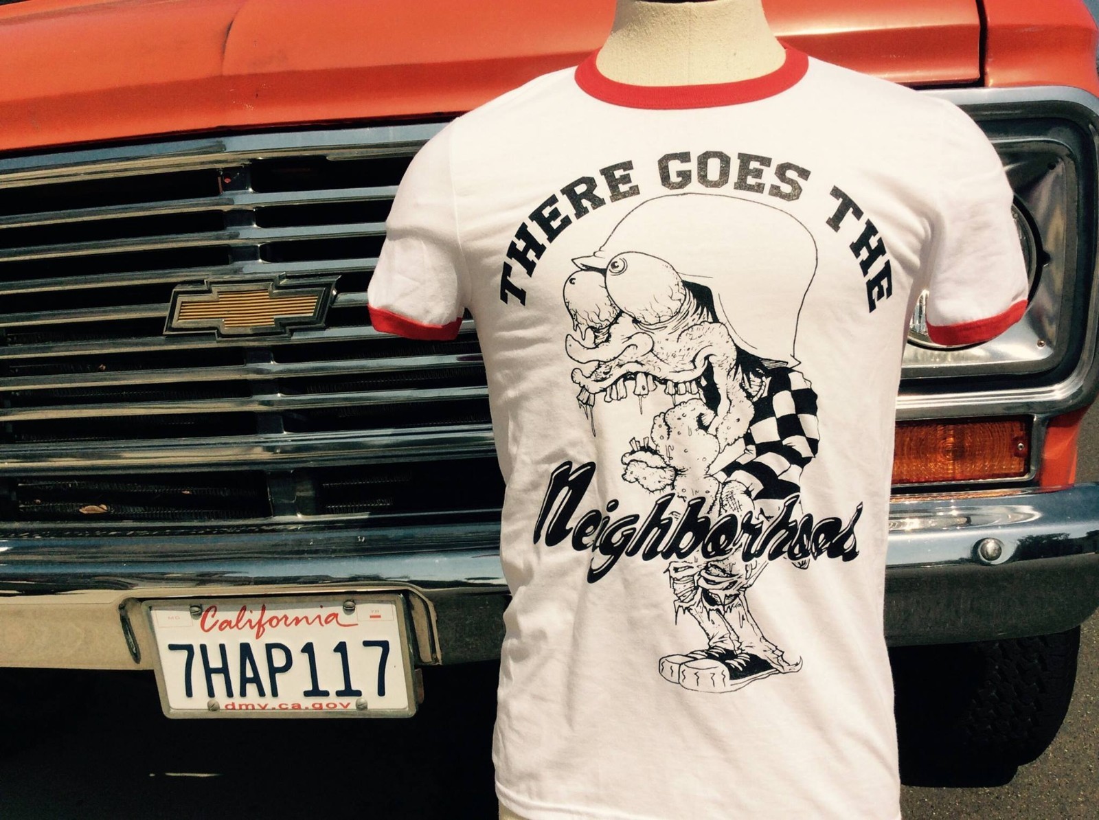THERE GOES THE NEIGHBORHOOD RINGER T SHIRT biker punk metal patch jacket badge gallery