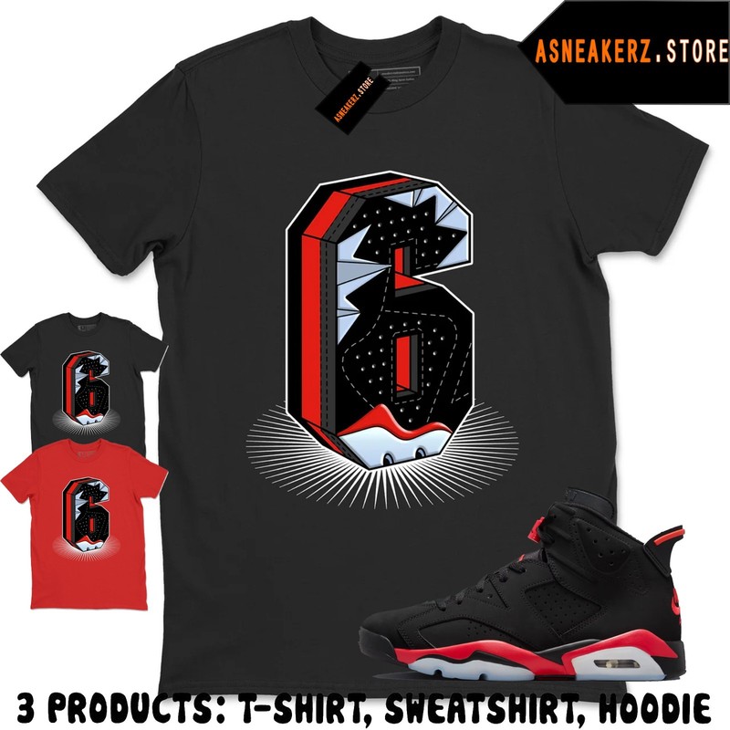 Shirt Match AJ 6 Infrared Salesman 2026 Sneaker Matching Number Statue T-Shirt