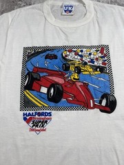 Vintage Halfords Birmingham Super Prix Caliber 80s Racing Formula 1 T Shirt Tee