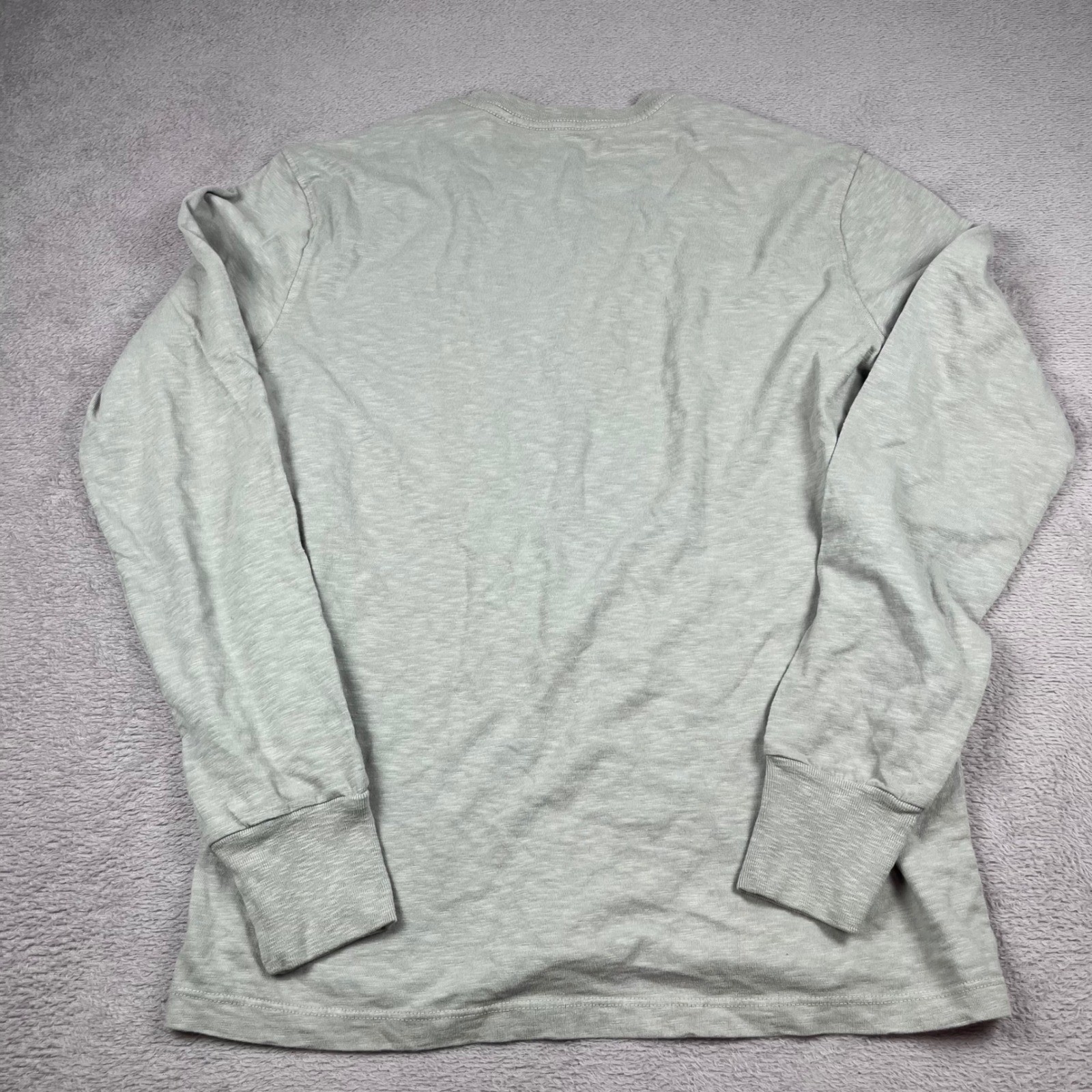American Giant Mens Long Sleeve T-Shirt Grey Slub Knit Cotton Crew Neck Size S gallery