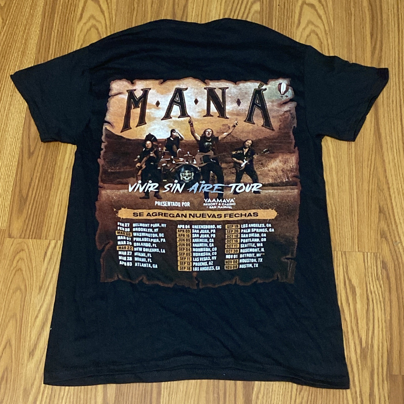 Mana “Vivir Sin Aire Tour” Graphic T-Shirt Size S Band Tee M.A.N.A. gallery