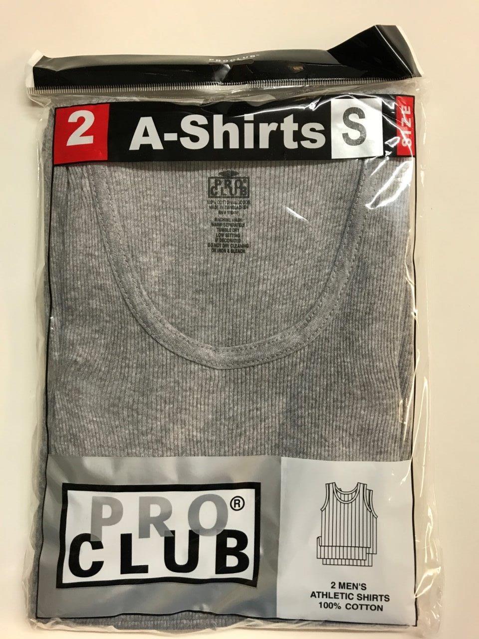 2 New PROCLUB MEN’S A-shirts Gray Tank Top Undershirts Pro Club SMALL-7XL 2PC