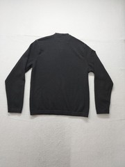 Metropolitan View Men Shirt M Black 100% Cashmere Henley Long Sleeve Relaxed Fit