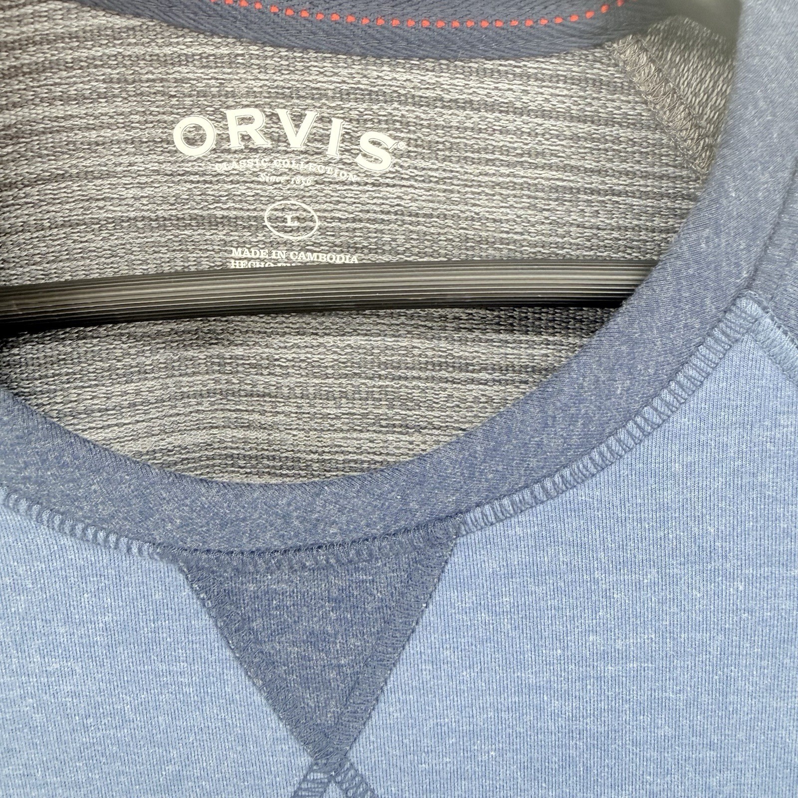 Orvis Classic Collection Pullover Shirt Mens Blue Large Long Sleeve Size L gallery