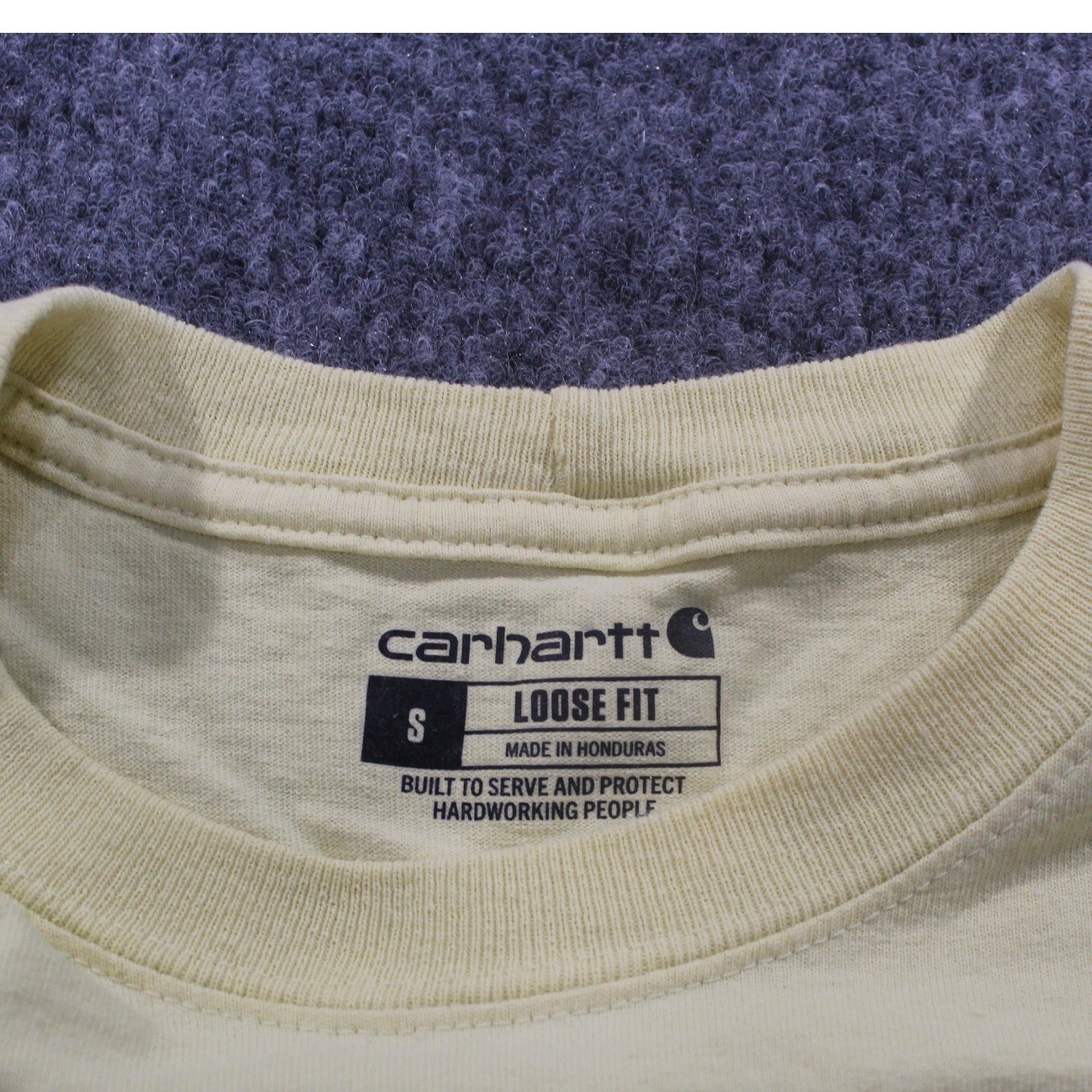Carhartt Loose Fit Pocket T Shirt Pale Yellow Short Sleeve Cotton Mens S gallery