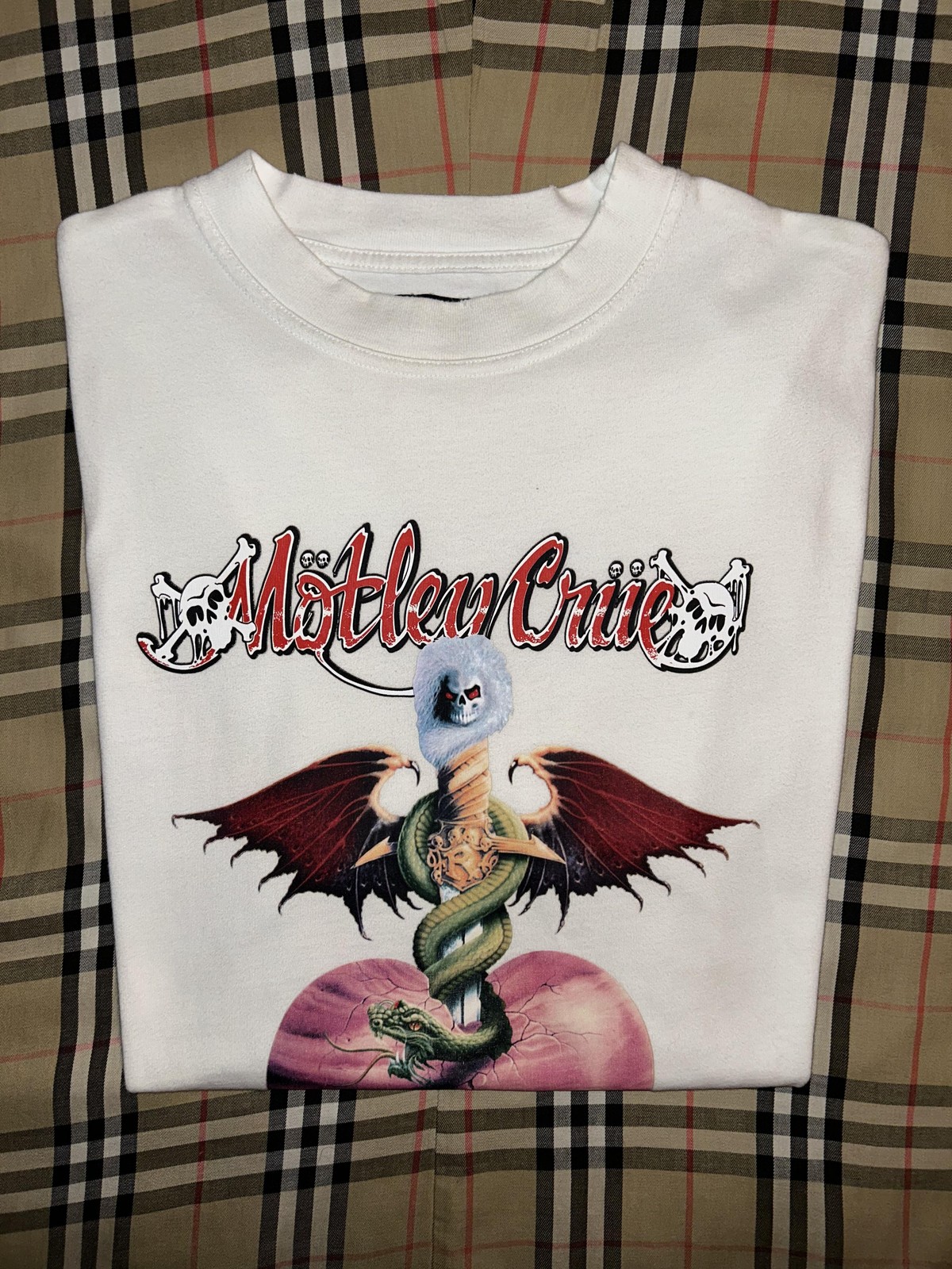 Represent Clo Motley Crue Frankenstein Shirt Men's XL White Band Tee Without You gallery