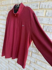 Vineyard Vines 100% Cotton Long Sleeve 1/4 Zip Burgundy Shirt Men’s Size XL
