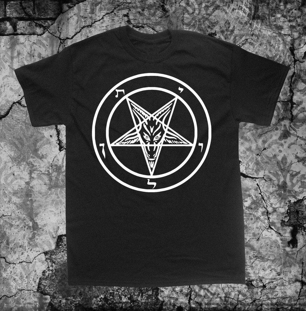 Pentagram Shirt – Punk Occult Gothic Satan Metal Baphomet Satanic Skull Skeleton